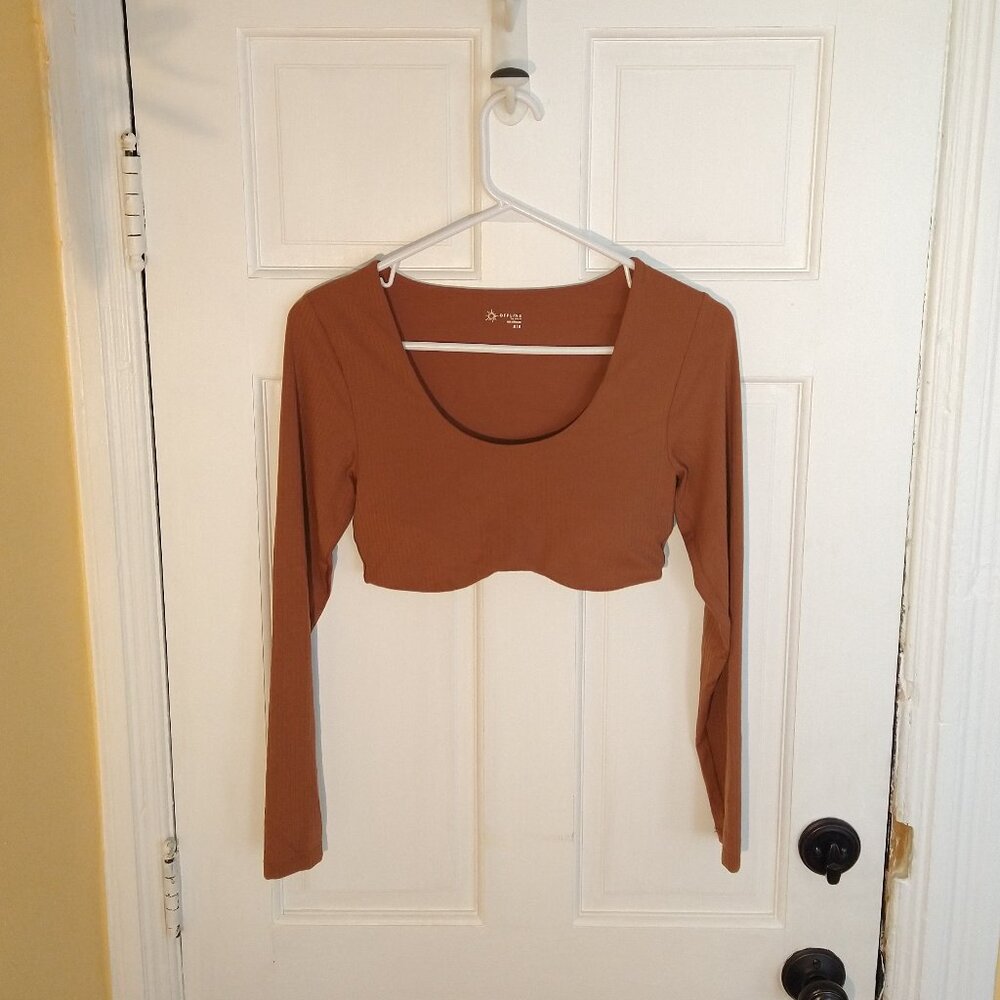 Aerie M 3/4 Sleeve Crop Top